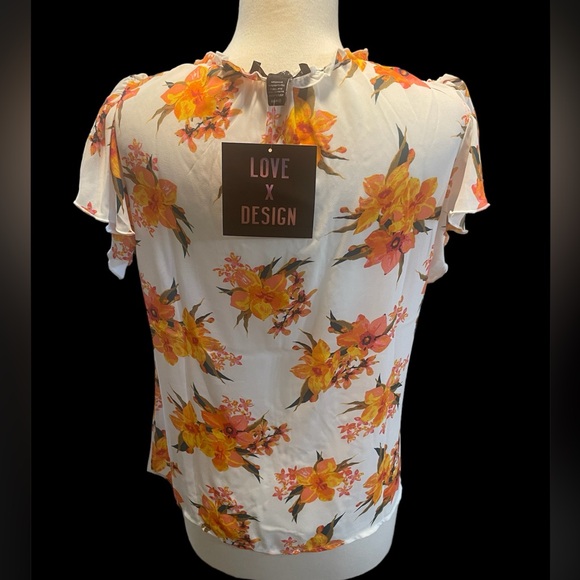Love Design Size Lg Floral Print Blouse NWT - Picture 4 of 6